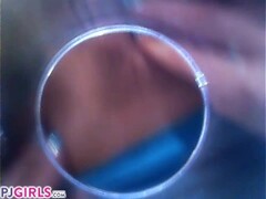 PJGIRLS Silvia DeLuxe sticks camera inside her vagina RAW pussy cam footage Thumb