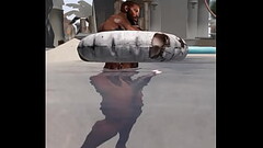 Big D Brown jerking off in pool Thumb