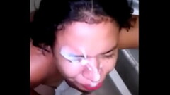 Fantastic load of thick and sticky semen on my slutty stepdaughter'_s toothy face! Thumb