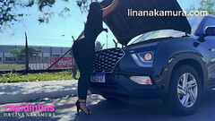 Caminhoneiro Dotado Fode bucetinha de Asi&aacute_tica SAFADA no meio da estrada ao parar pra ajudar a Japonesa Gostosa - Lina Nakamura - John Coffee Thumb