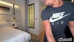 Horny Milf Nina Dolci Busted the Bellboy Slow Stroking Thumb