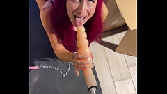 My Sex Machine fucks Deep Throat with Huge Dildo Teen Cat Girl, Sucking sex toy Hardcore Fetish Blowjob Thumb