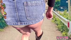 Crossdressing masturbation, miniskirt boots, anal vibrator, 2 consecutive ejaculations, pervert, panties, SecretGakuen Thumb