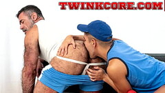 Lawson James blow Milo Miles really good down his throat. Milo then pulled his tight gym shorts down and revealed one of the most furry asses. Thumb
