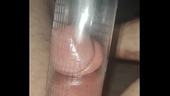 Pissing in new penis pump Thumb