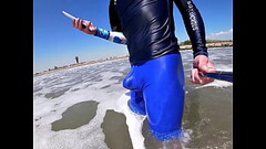 Men and women on the beach get horny seeing my cock in wet spandex Thumb